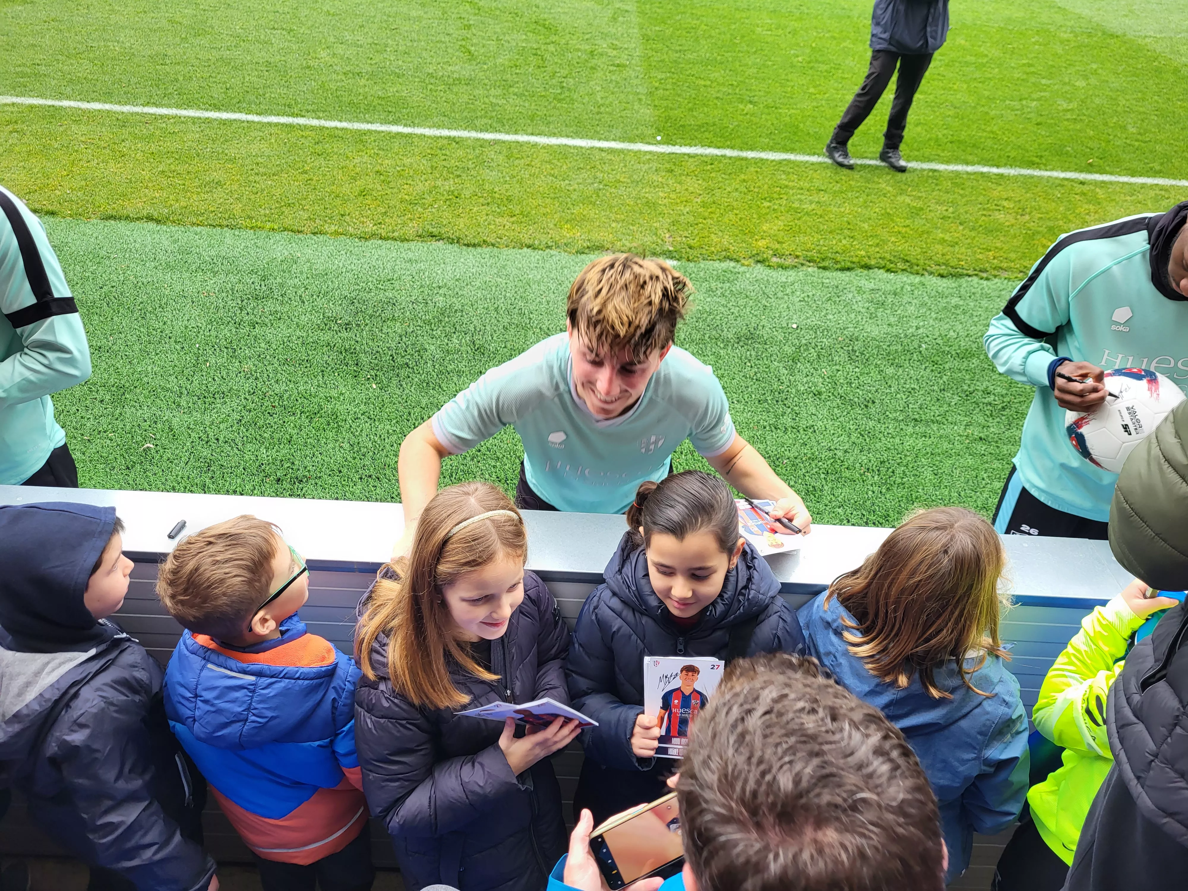 Entrenamiento del Huesca a puerta abierta de este miércoles. Foto: A. Mora