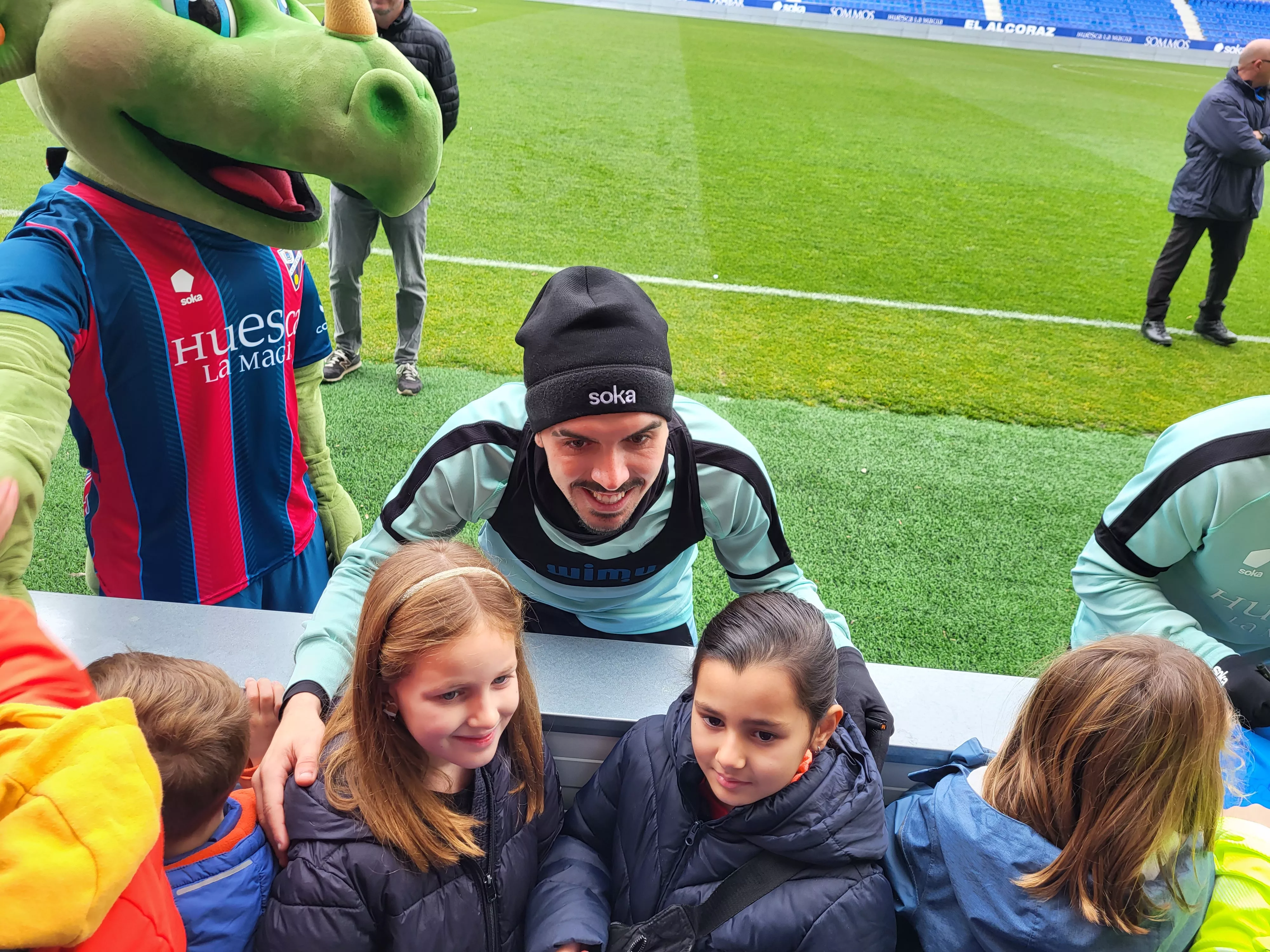Entrenamiento del Huesca a puerta abierta de este miércoles. Foto: A. Mora