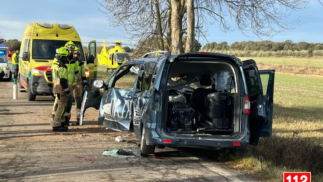 Imagen del lugar del accidente, en la carretera de Adahuesca a Barbastro.