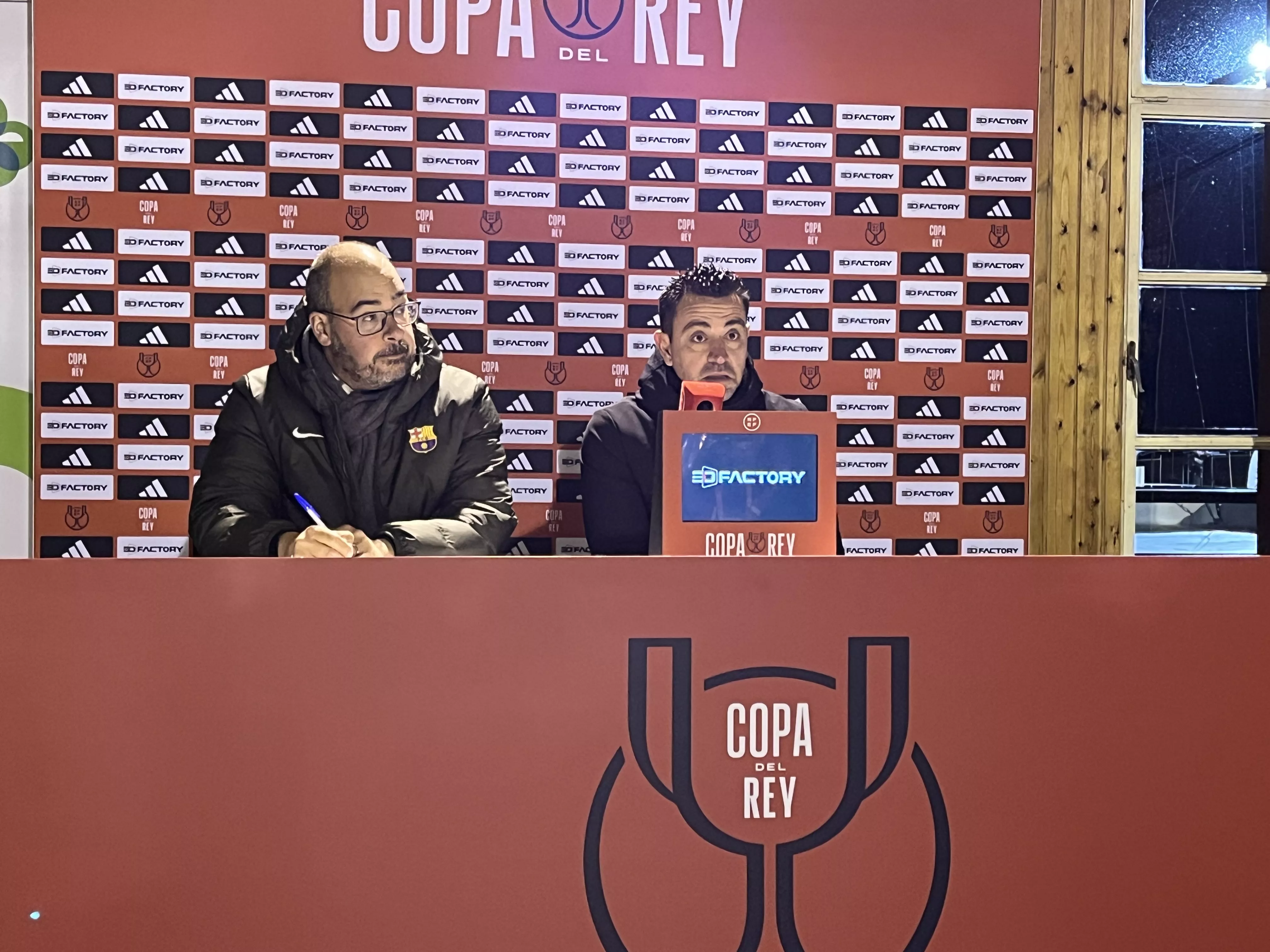 Xavi Hernández, en la sala de prensa del Municipal de Barbastro. Foto: A. Mora