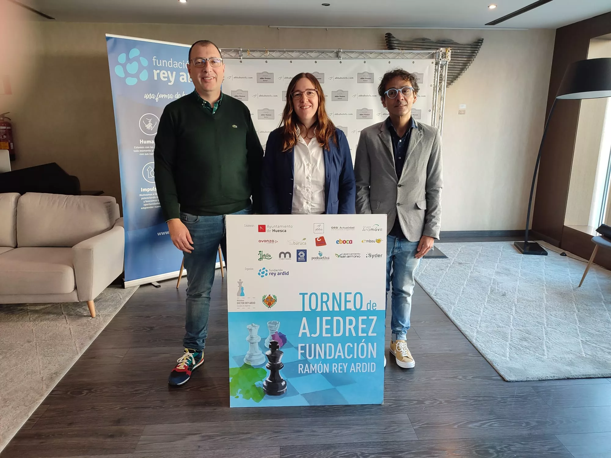 Ugo Conte, Katharina Newrkla y Diego del Rey en la presentación del torneo.
