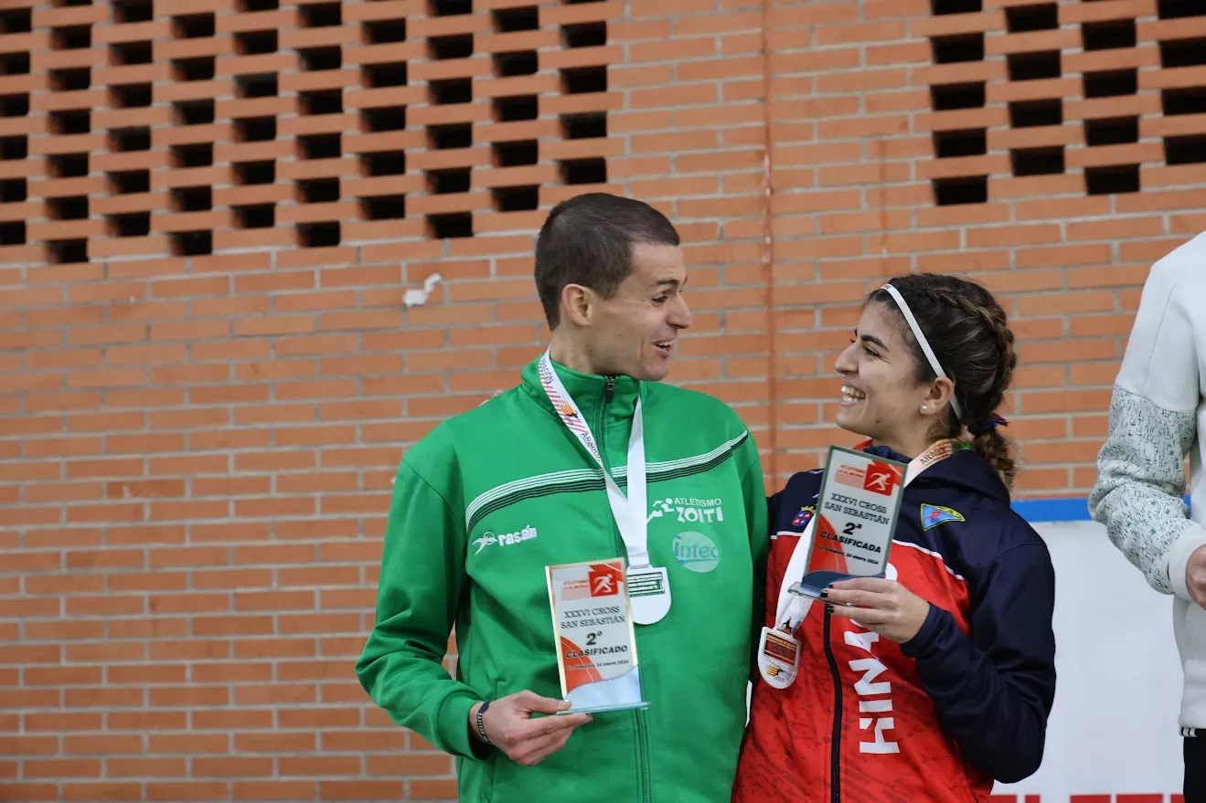 Luis Pastor y Raquel de Francisco, Cross de La Almunia-Campeonato de Aragón. Foto: CA Olimpo