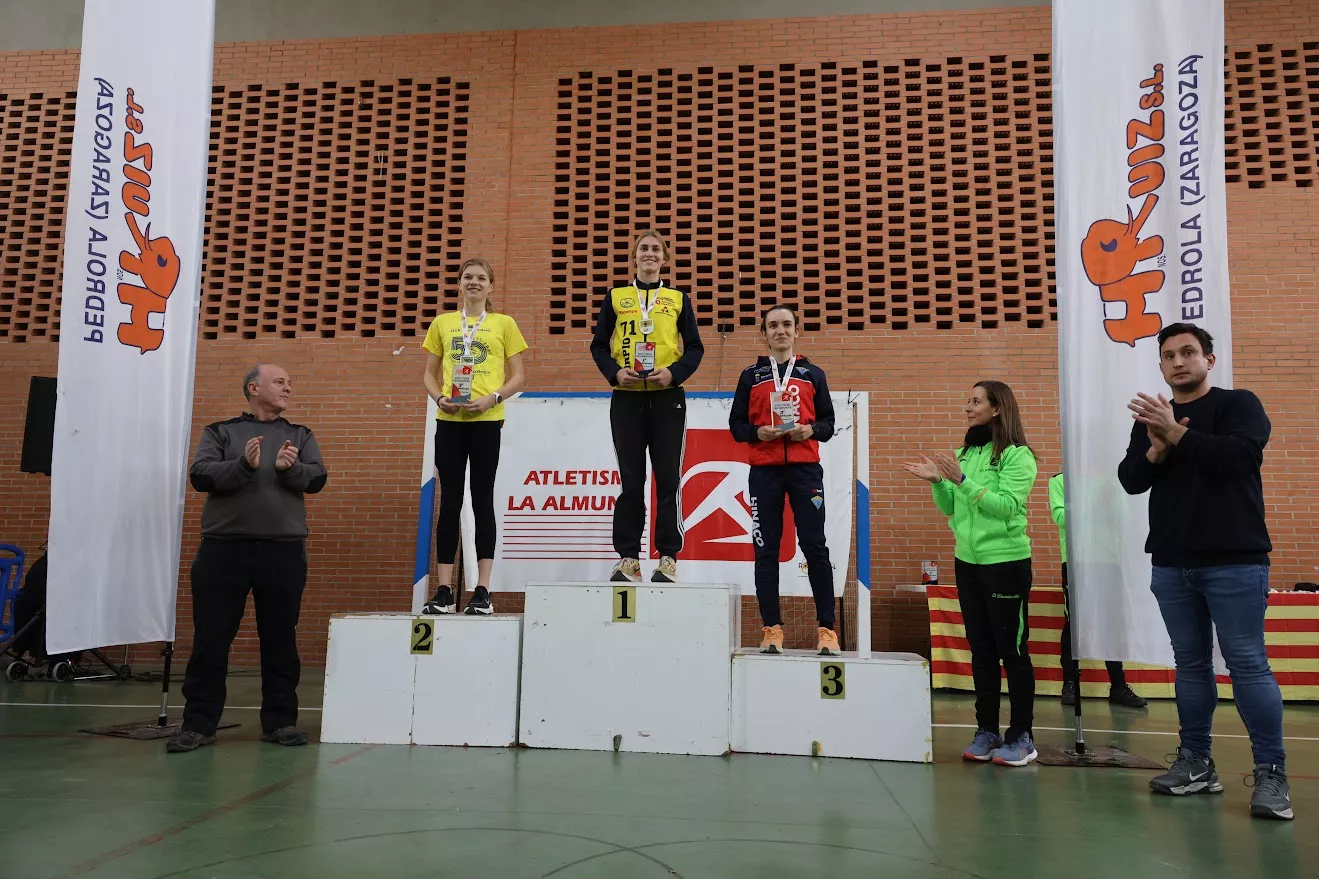 Podio Sub 20 femenino. Cross de La Almunia-Campeonato de Aragón. Foto: CA Olimpo