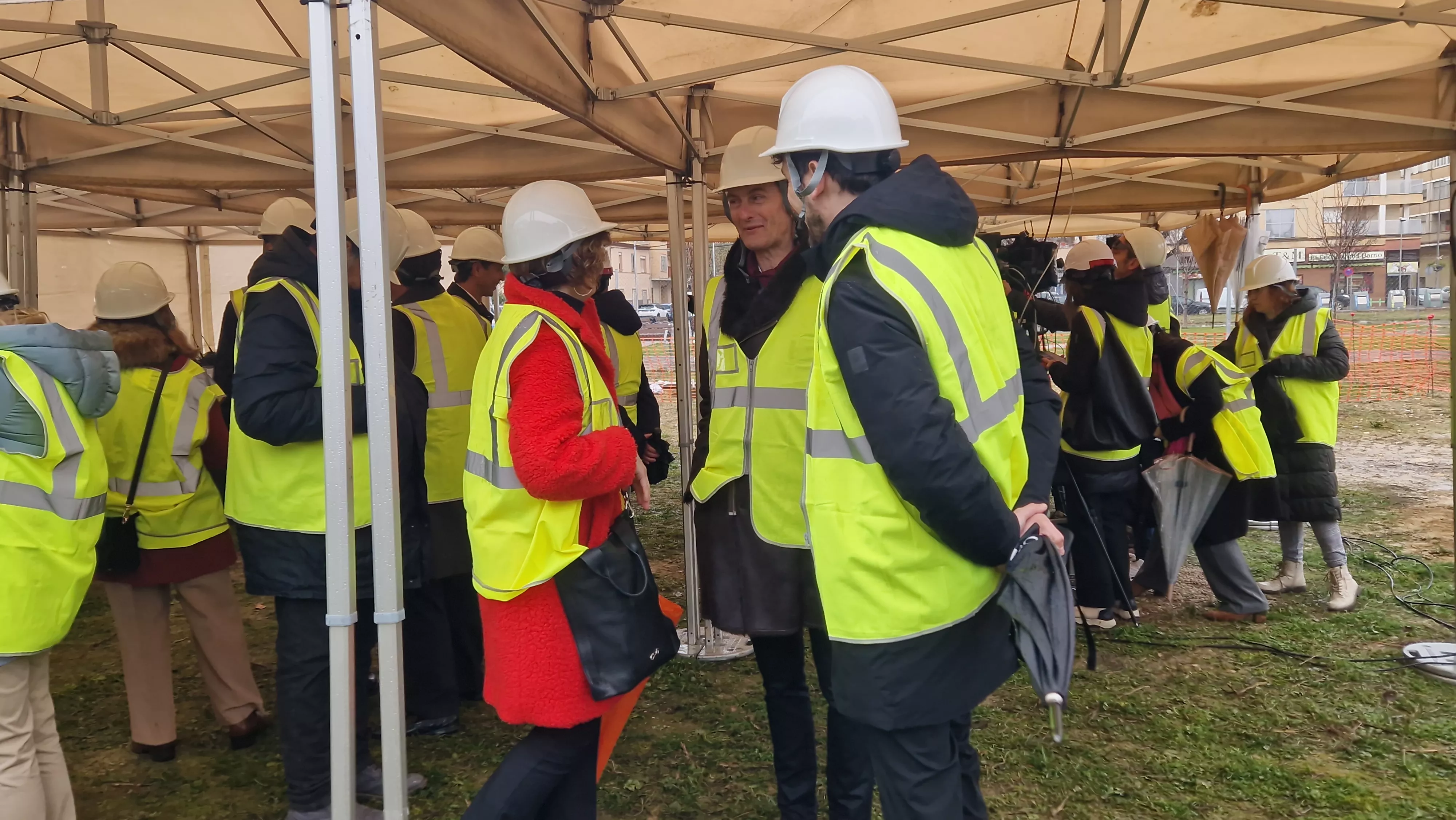 Primera piedra del nuevo Centro de Salud del Perpetuo Socorro de Huesca. Foto Myriam Martínez