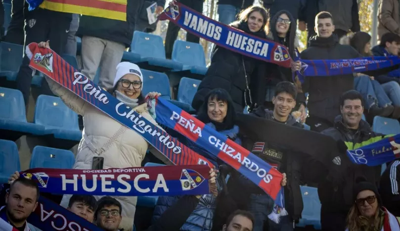 Aficionados del Huesca en un desplazamiento.