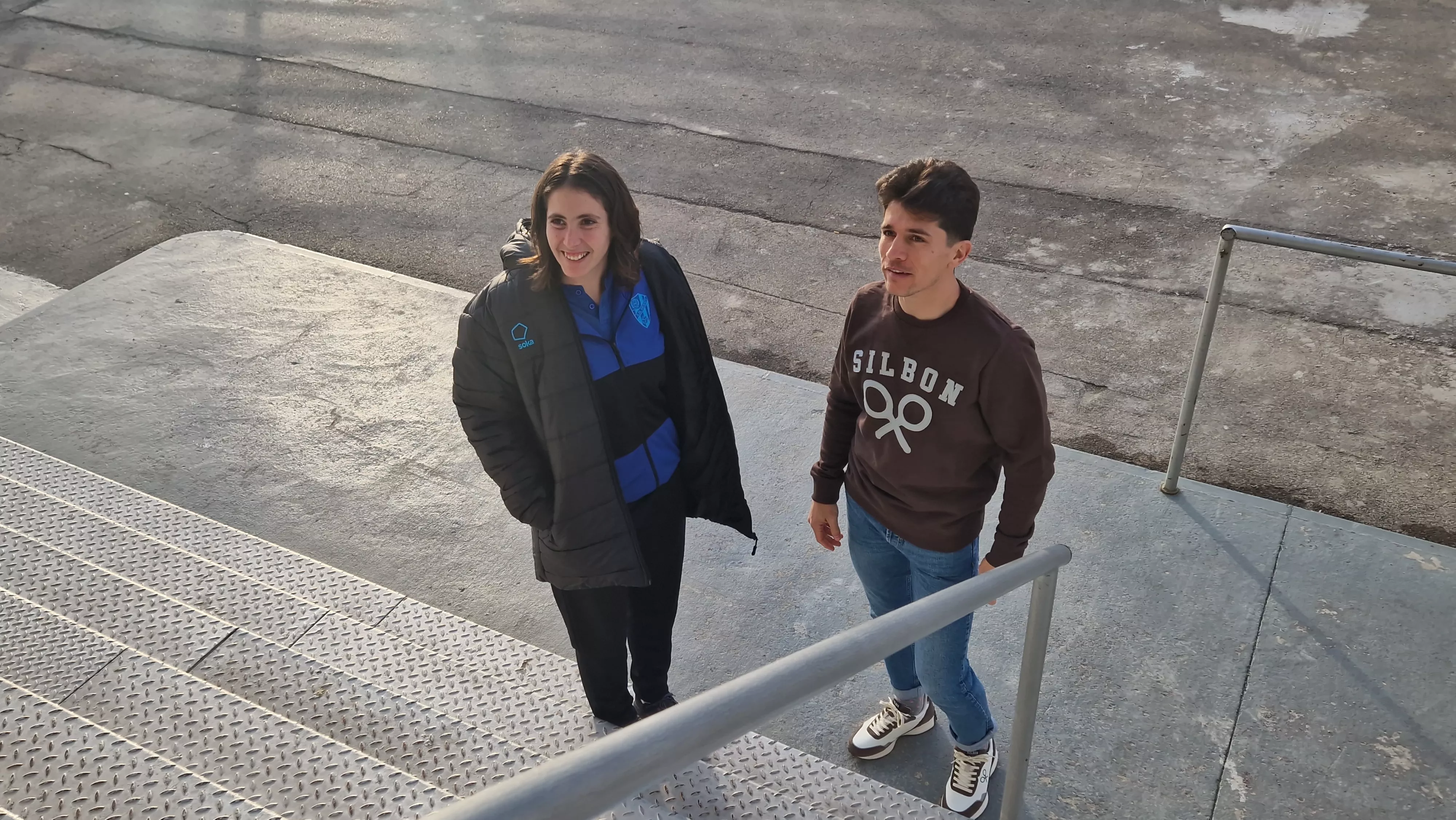 Laura Montes y Juanjo Nieto. Inicio de la campaña "¡Huesca: sí se puede!". Foto Myriam Martínez