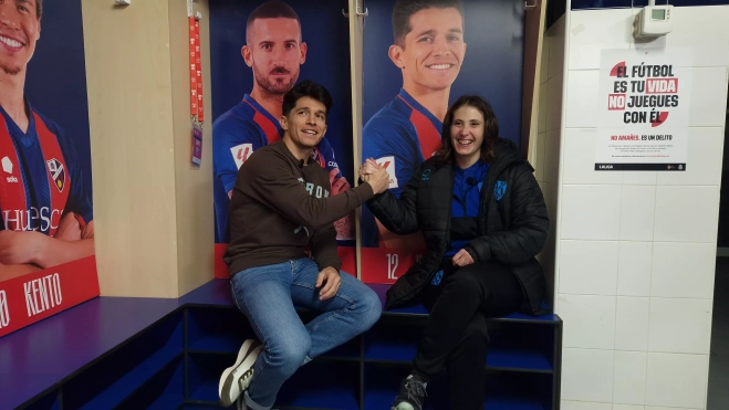 Juanjo Nieto y Laura Montes. Inicio de la campaña "¡Huesca: sí se puede!". Foto Myriam Martínez Juanjo Nieto y Laura Montes. Inicio de la campaña "¡Huesca: sí se puede!". Foto Myriam Martínez