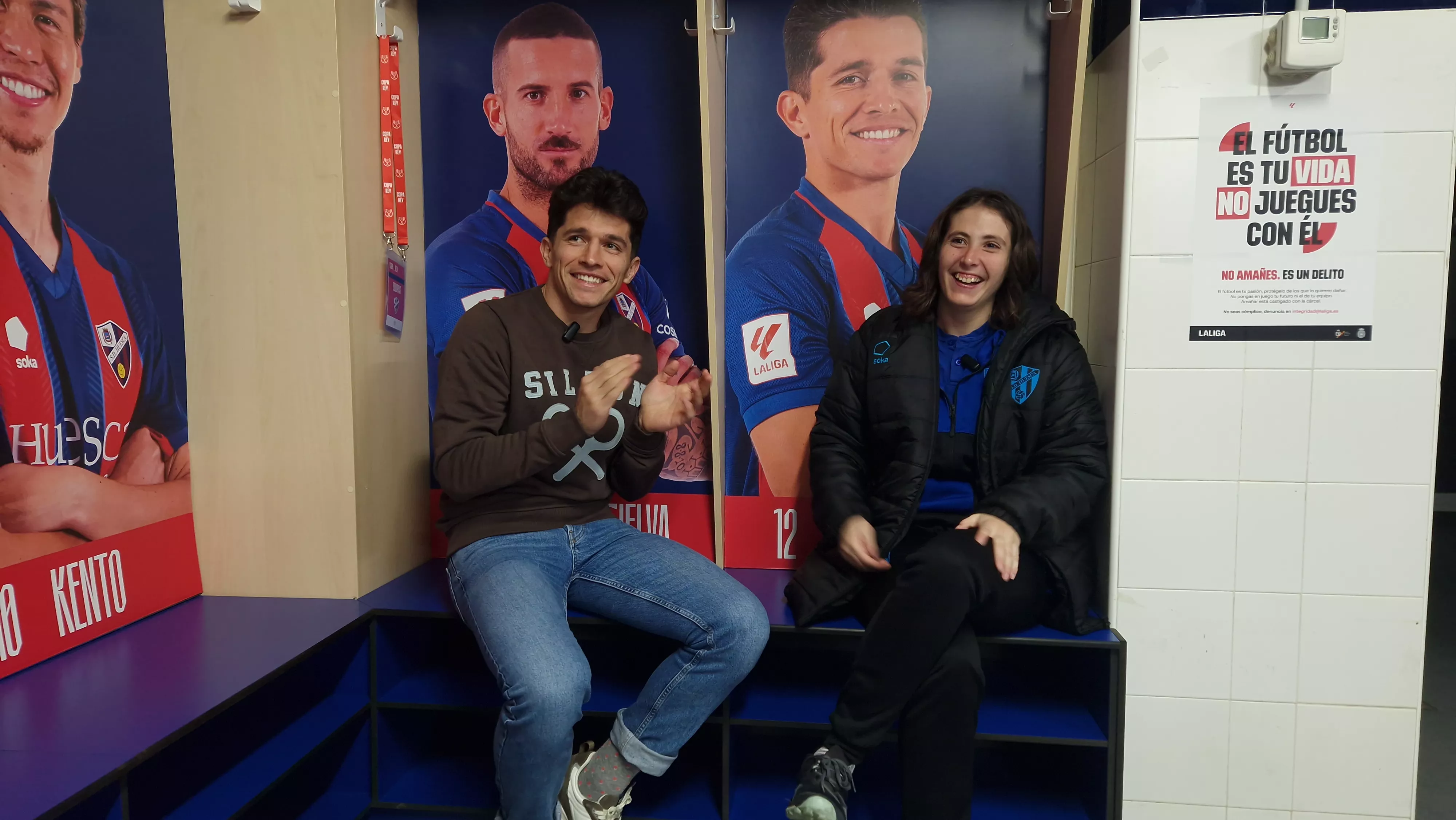 Juanjo Nieto y Laura Montes. Inicio de la campaña "¡Huesca: sí se puede!". Foto Myriam Martínez