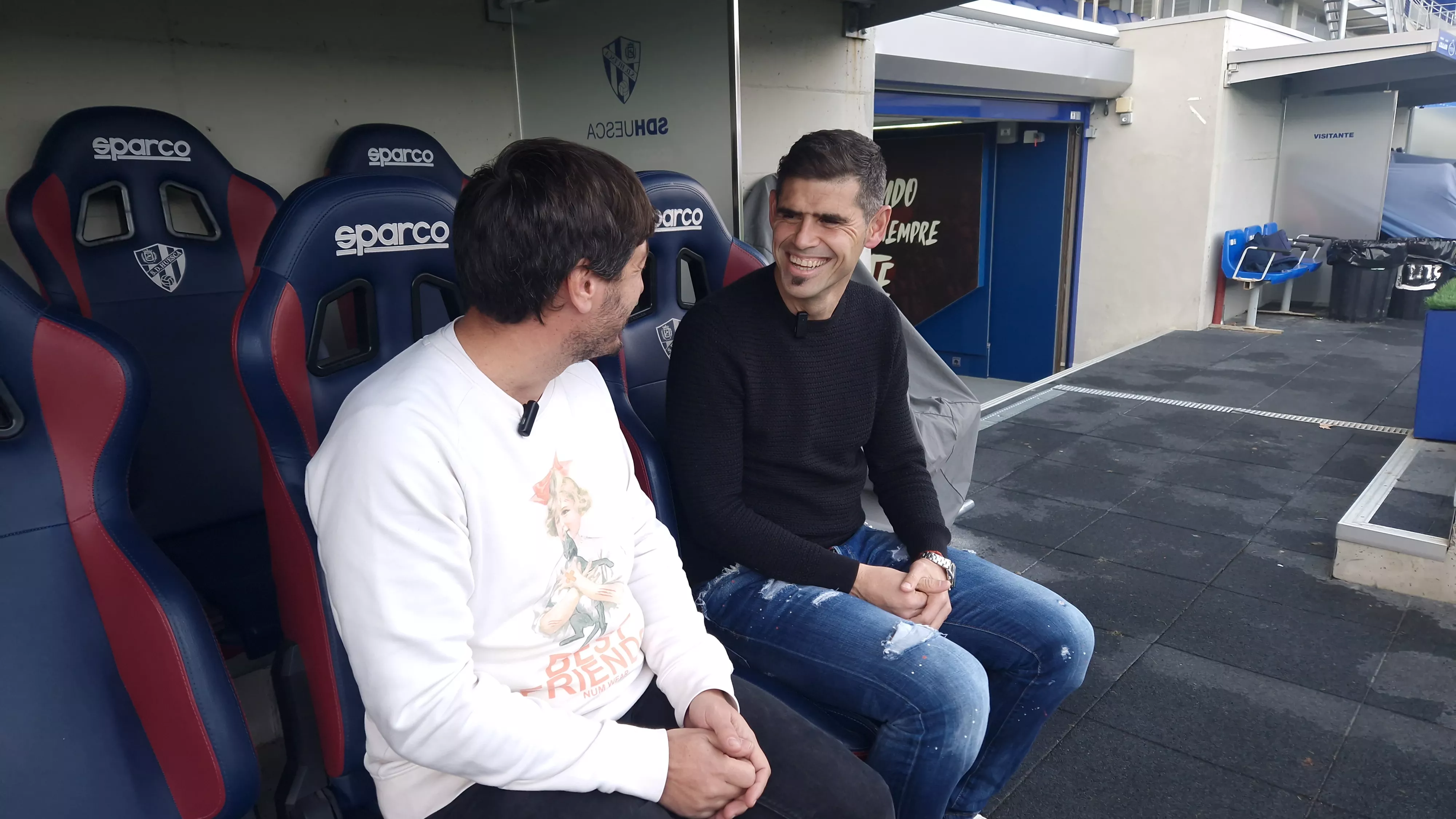 Sergio Martínez y Antonio Hidalgo. Inicio de la campaña "¡Huesca: sí se puede!". Foto Myriam Martínez