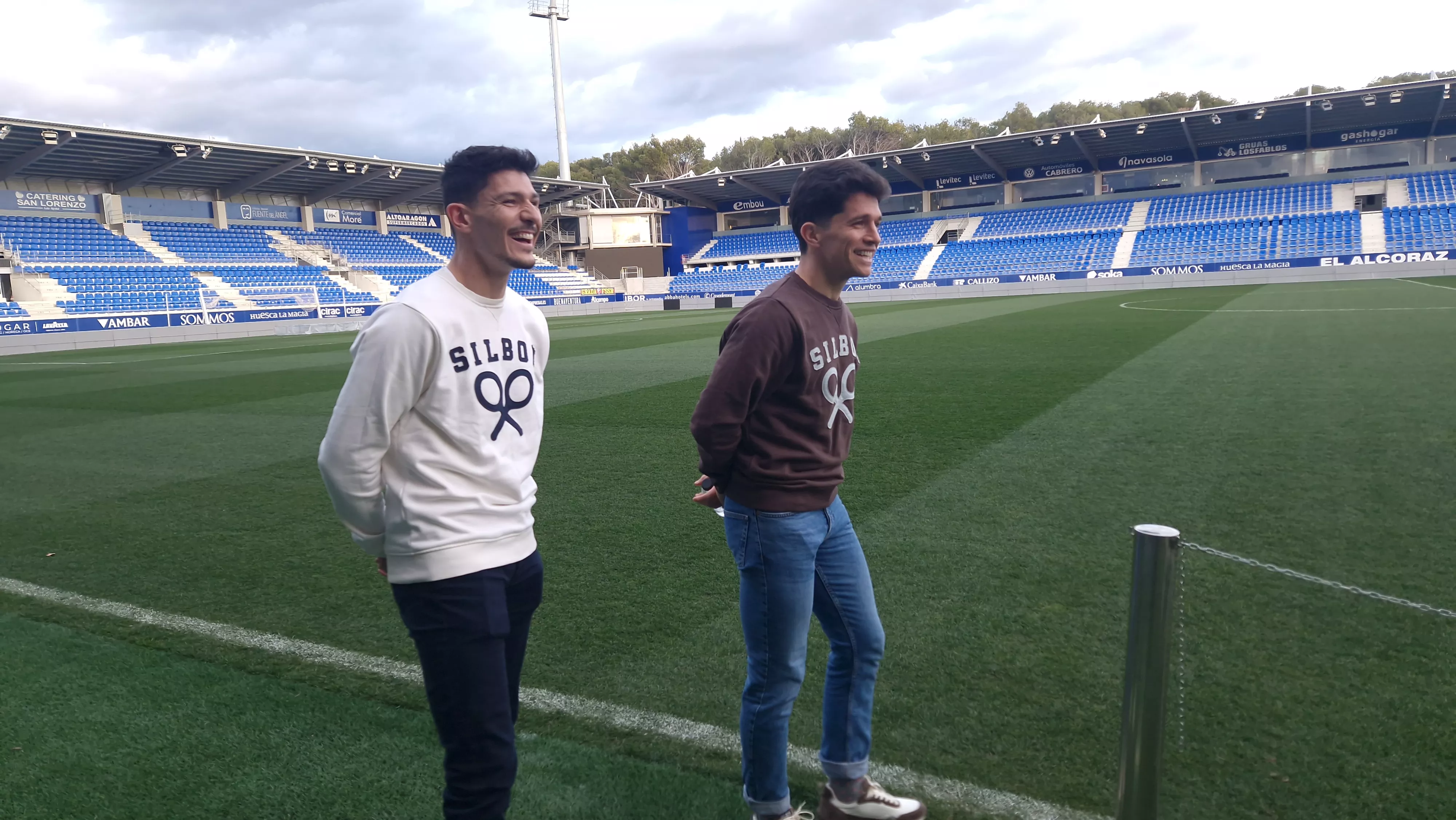 Miguel Loureiro y Juanjo Niego. Inicio de la campaña "¡Huesca: sí se puede!". Foto Myriam Martínez
