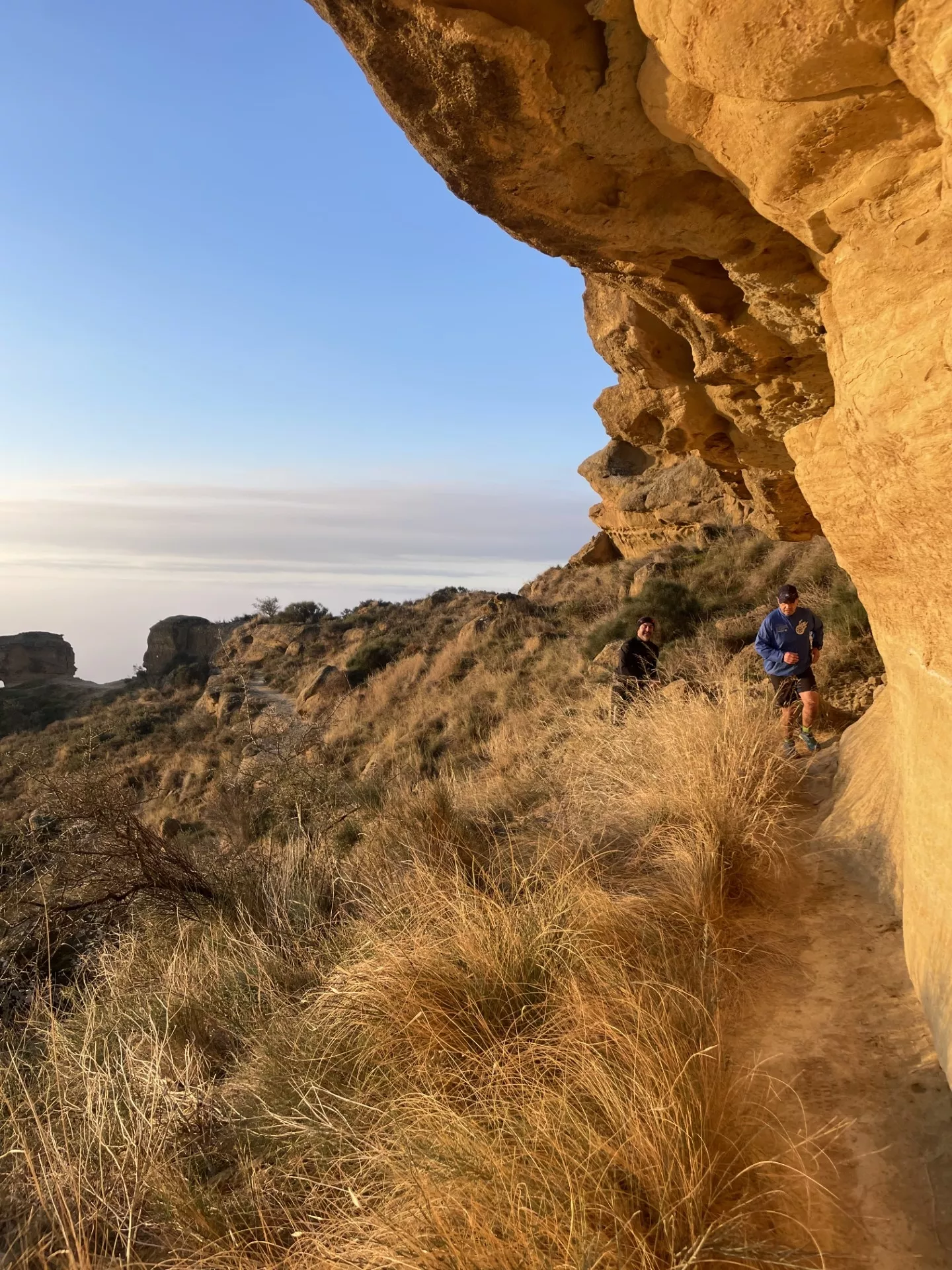 Entrenando en el recorrido.