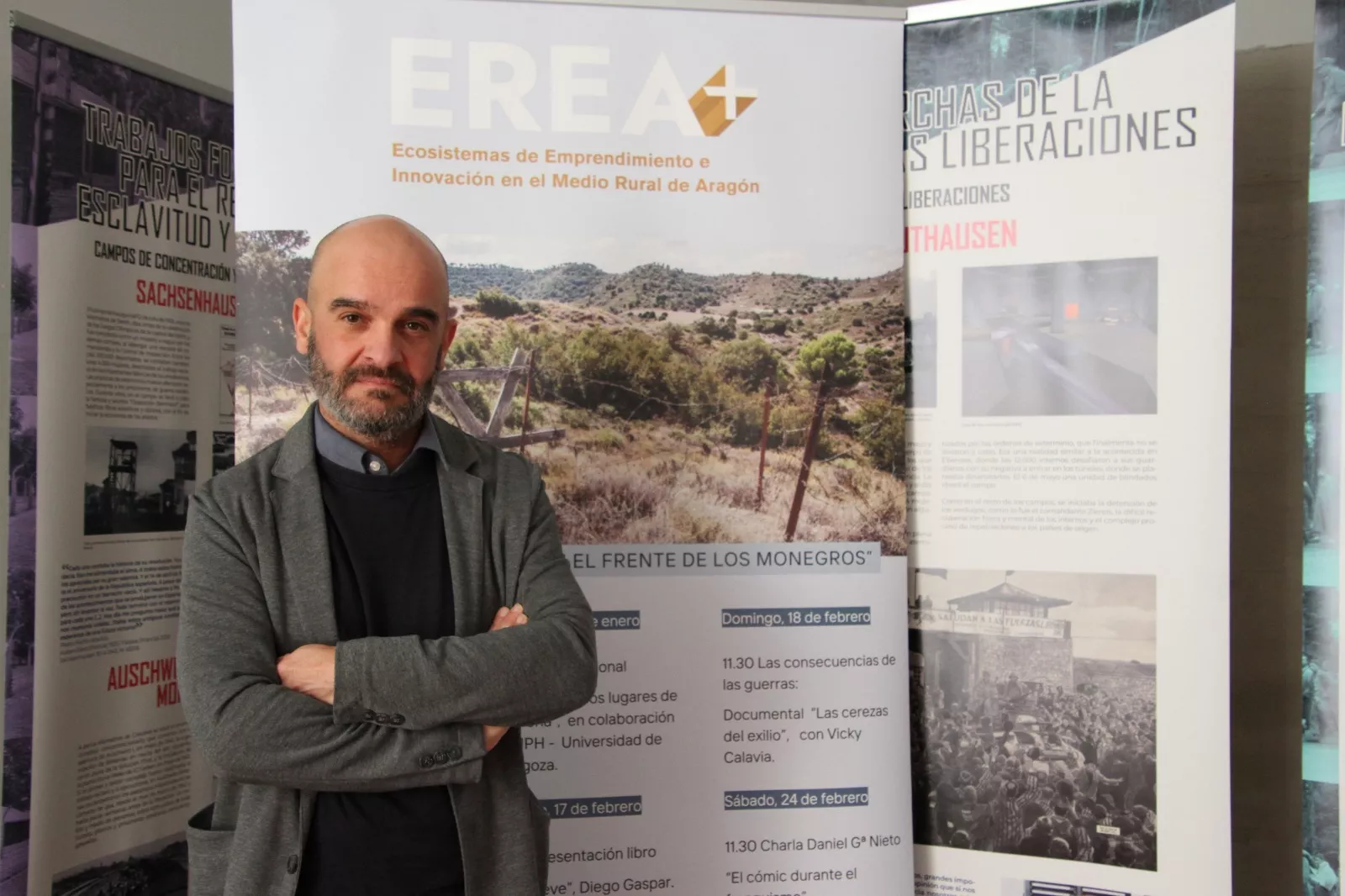 Javier Rodrigo ofreció una charla en Centro de Interpretación de la Guerra Civil de Robres. Foto Carlos Neofato