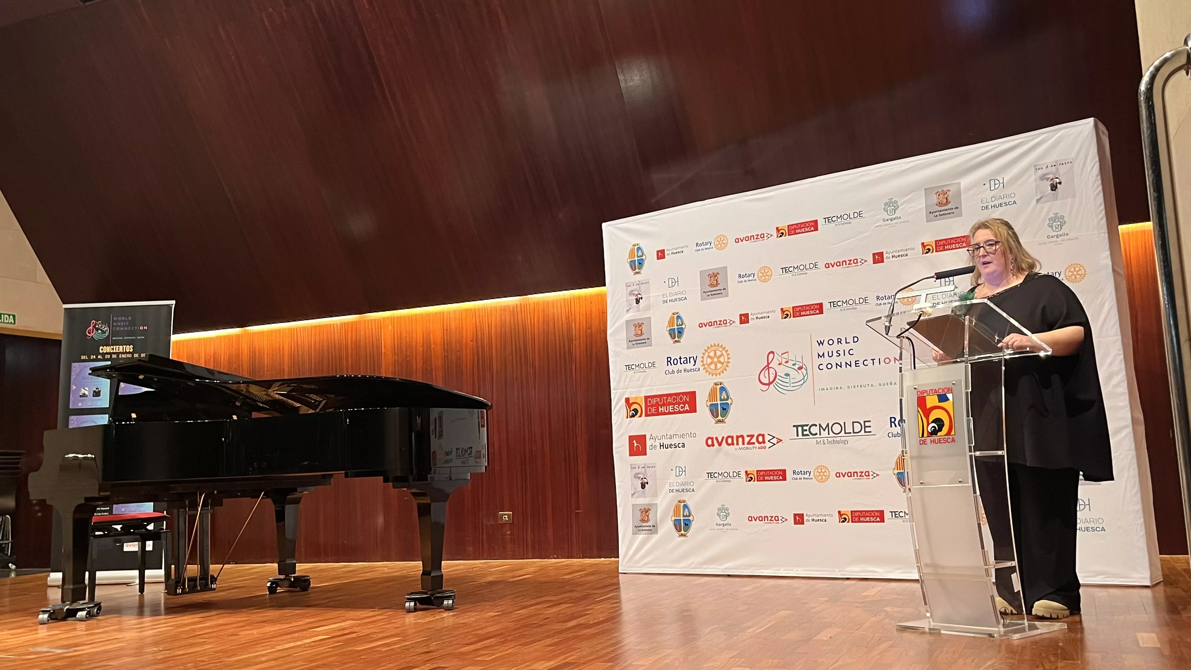 Nati Ballarín en el arranque del World Music Connecti-on en Huesca. Foto Mercedes Manterola