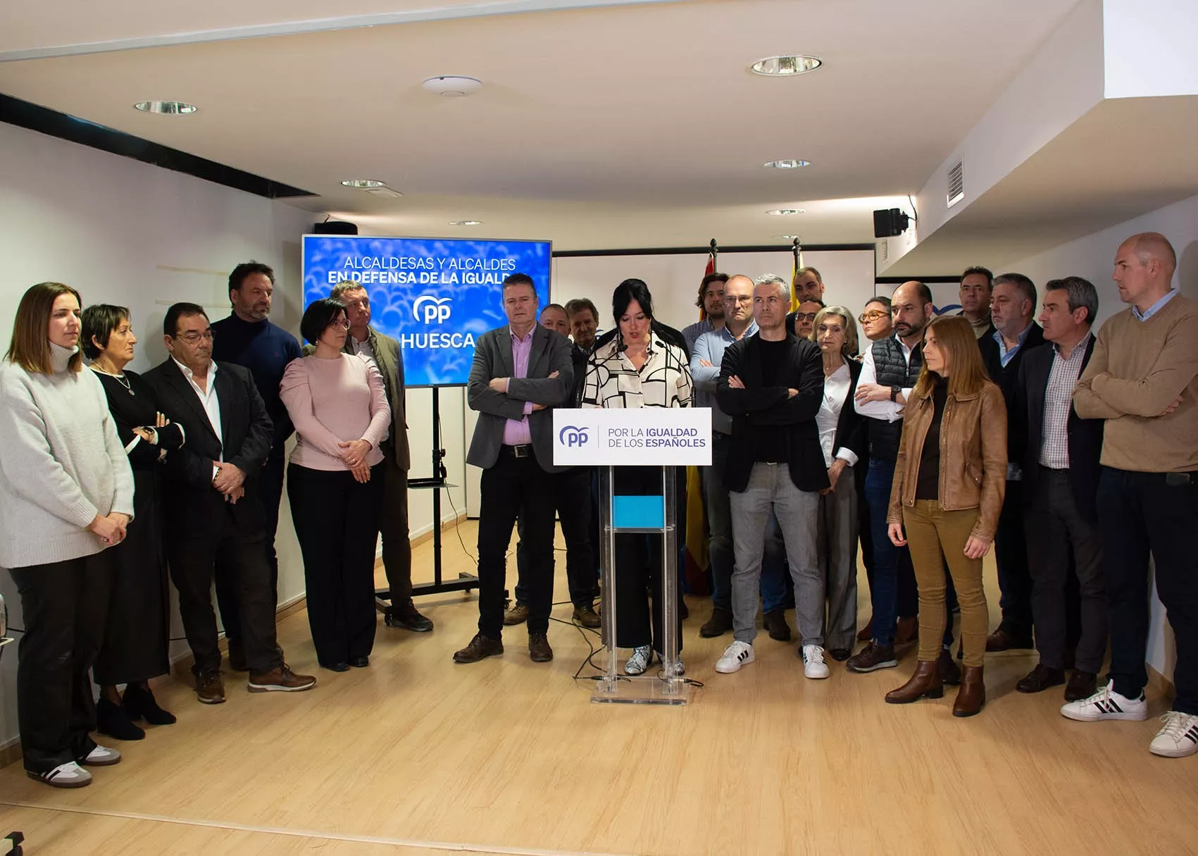 Los alcaldes del Partido Popular, durante la lectura del manifiesto