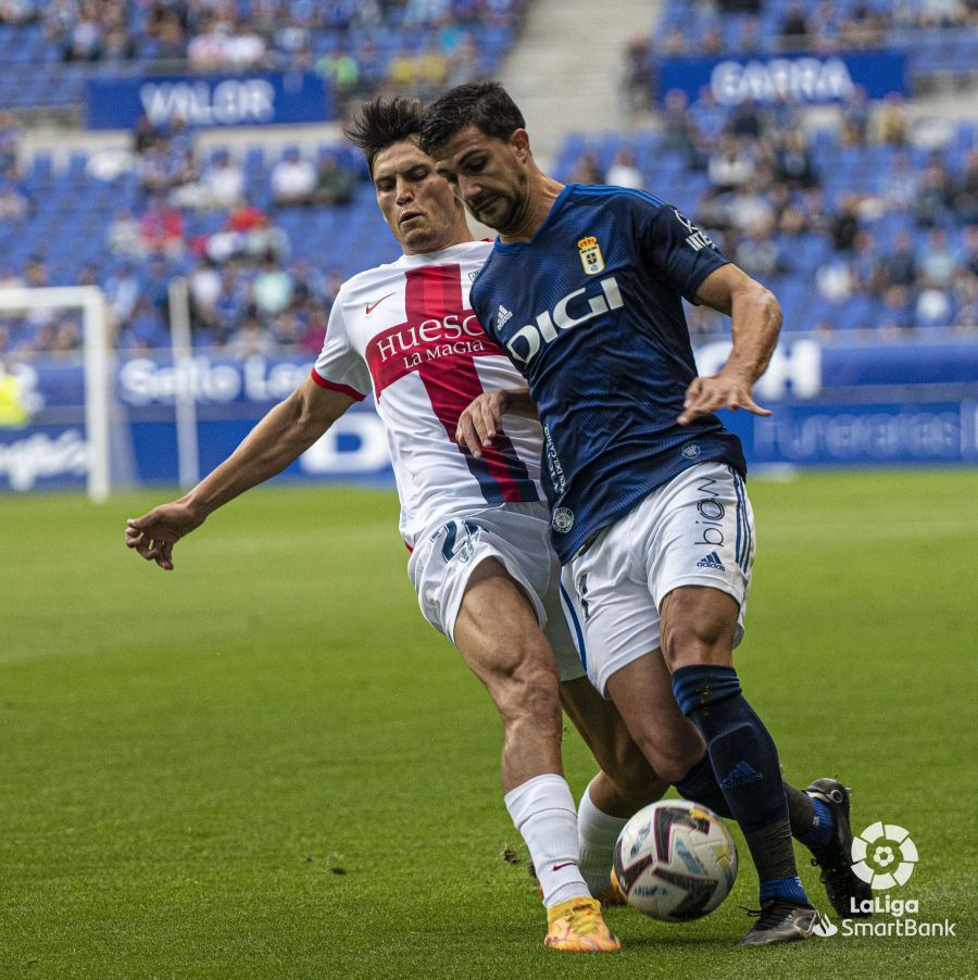 Imágenes del partido entre el Oviedo y el  Huesca. Foto La Liga