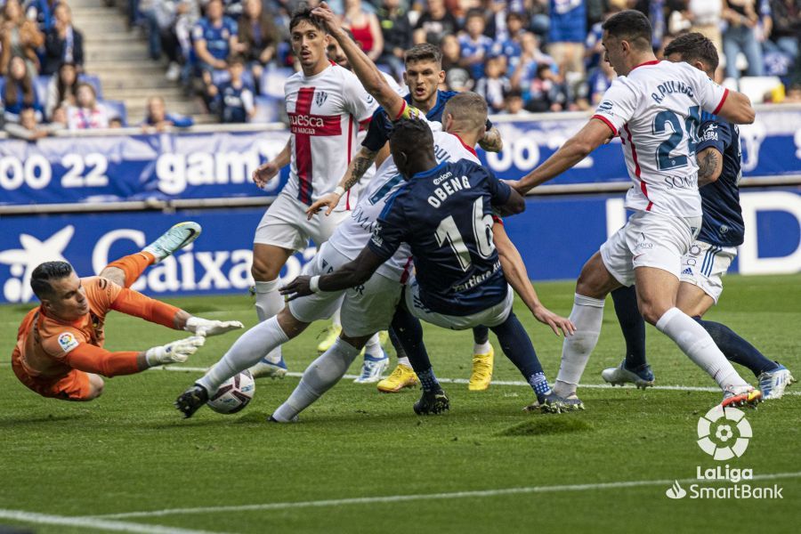 Imágenes del partido entre el Oviedo y el  Huesca. Foto La Liga