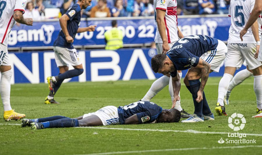 Imágenes del partido entre el Oviedo y el  Huesca. Foto La Liga  