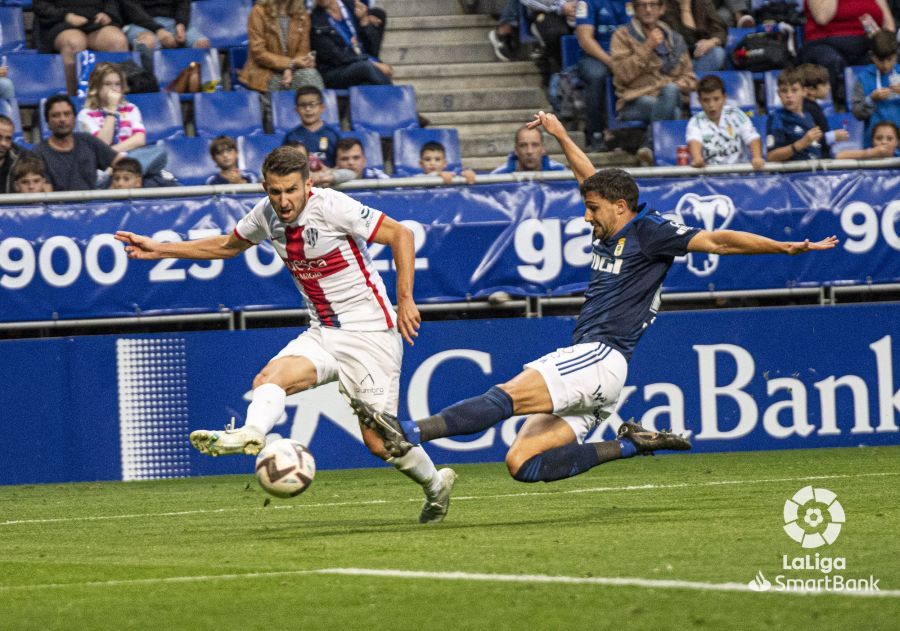 Imágenes del partido entre el Oviedo y el  Huesca. Foto La Liga   