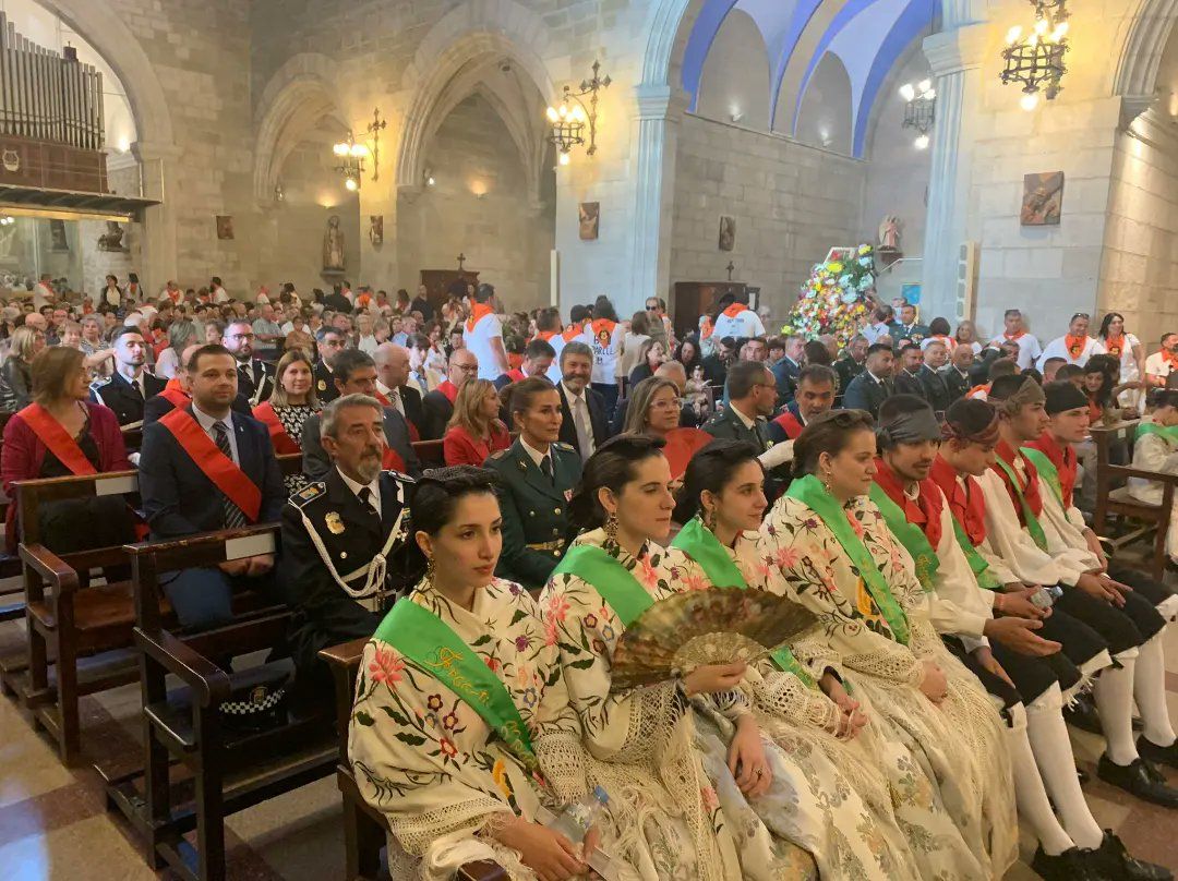 Misa en la iglesia de San Pedro en honor a la patrona, la Virgen del Pilar. Foto: Ayuntamiento de Fraga