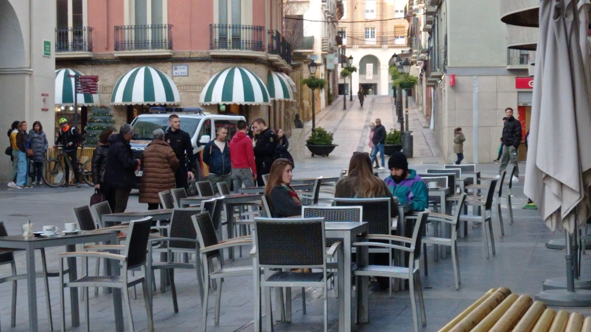 La escena minutos después del desprendimiento de cascotes