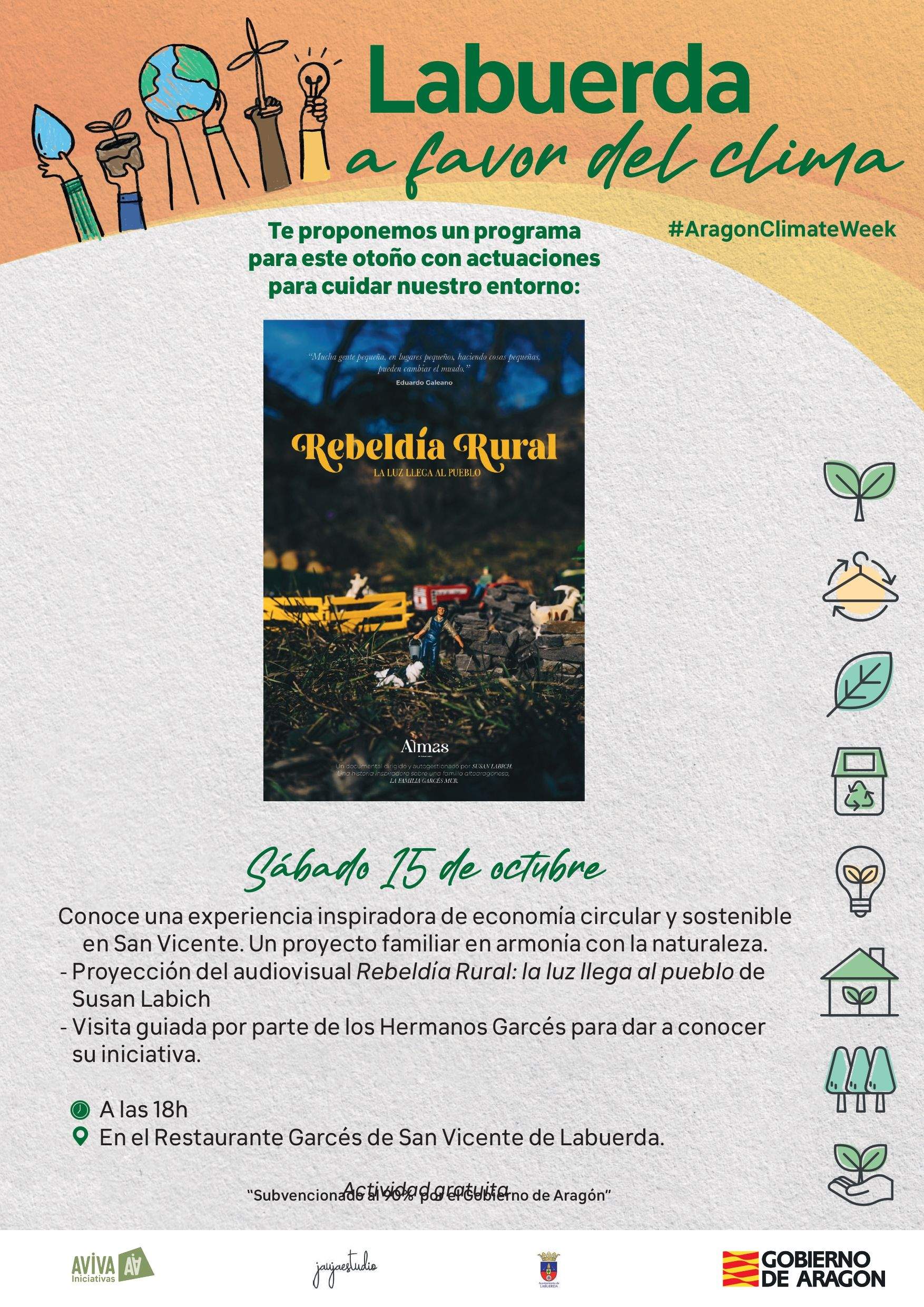 Labuerda se pone "a favor del clima" con charlas sobre economía circular y compostaje