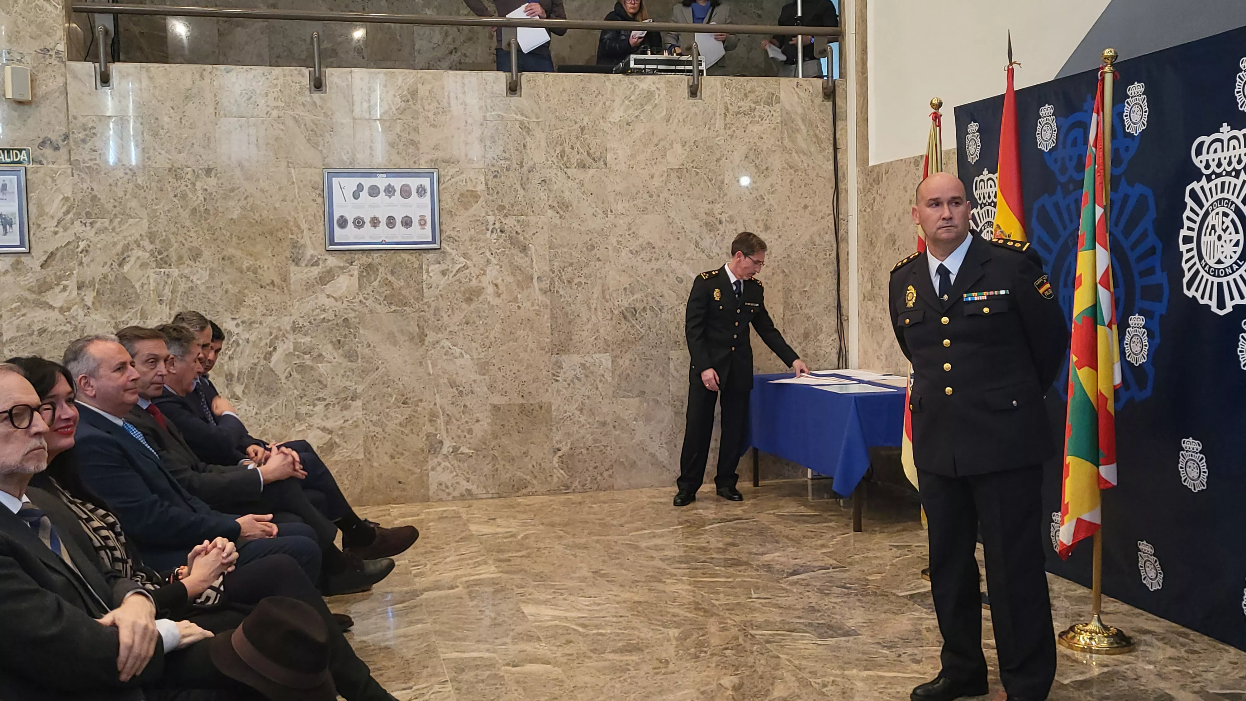 Acto institucional en la Comisaría de Policía de Huesca. Foto Mercedes Manterola