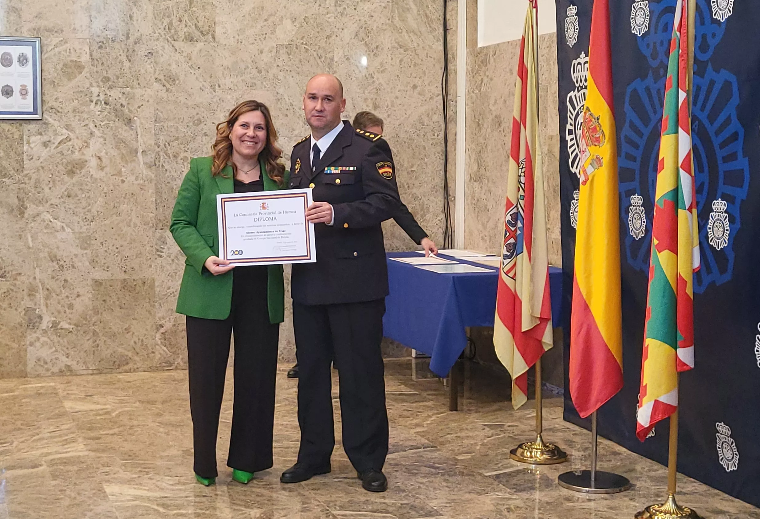 Acto institucional en la Comisaría de Policía de Huesca. Foto Mercedes Manterola