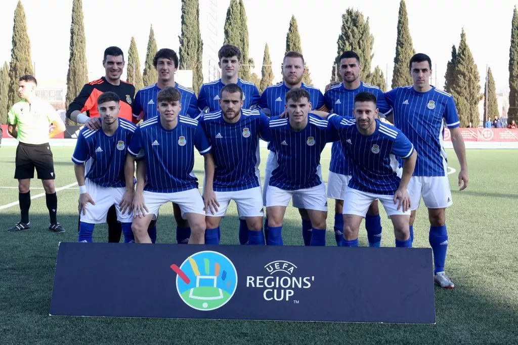 Once de Aragón ante Madrid. Foto: X @futbolaragon