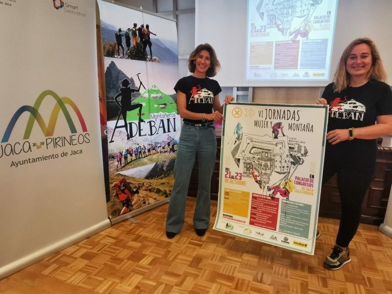 Olvido Moratinos y Astrid García han presentado las Jornadas Mujer y Montaña, que se celebran en Jaca