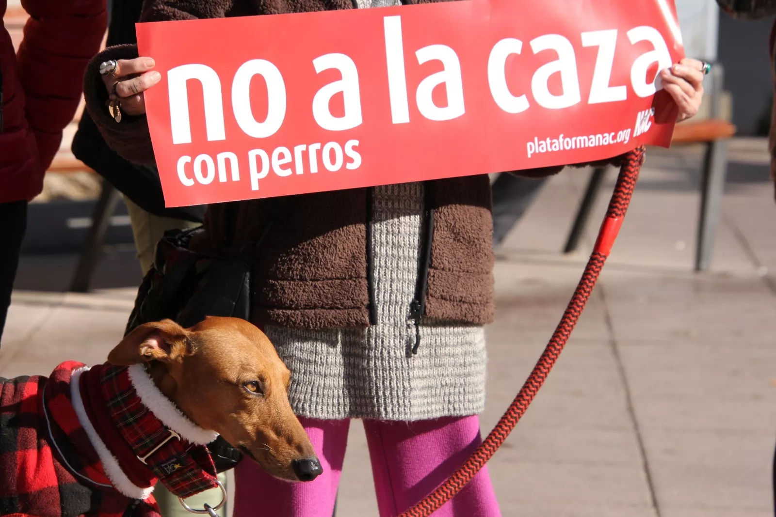 Concentración en Huesca de No a la Caza. Foto Carlos Neofato
