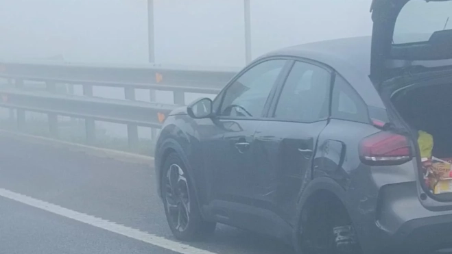 Coche accidentado en el término de Siétamo
