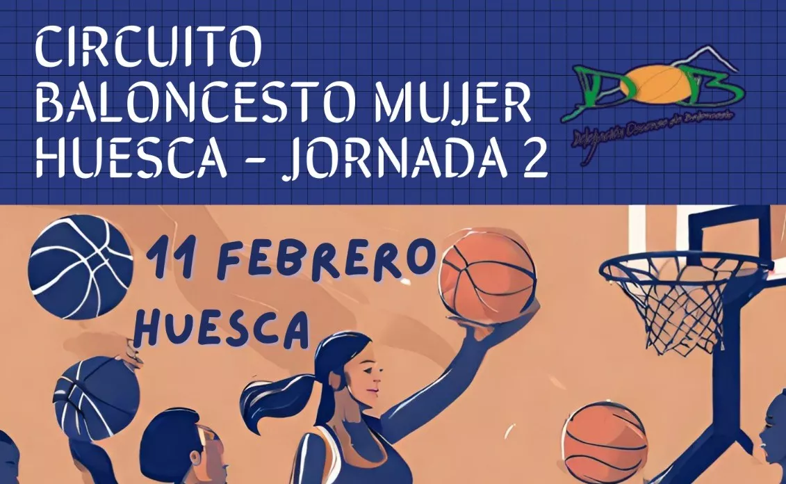 Cartel de la segunda jornada del Circuito Baloncesto y Mujer de Huesca