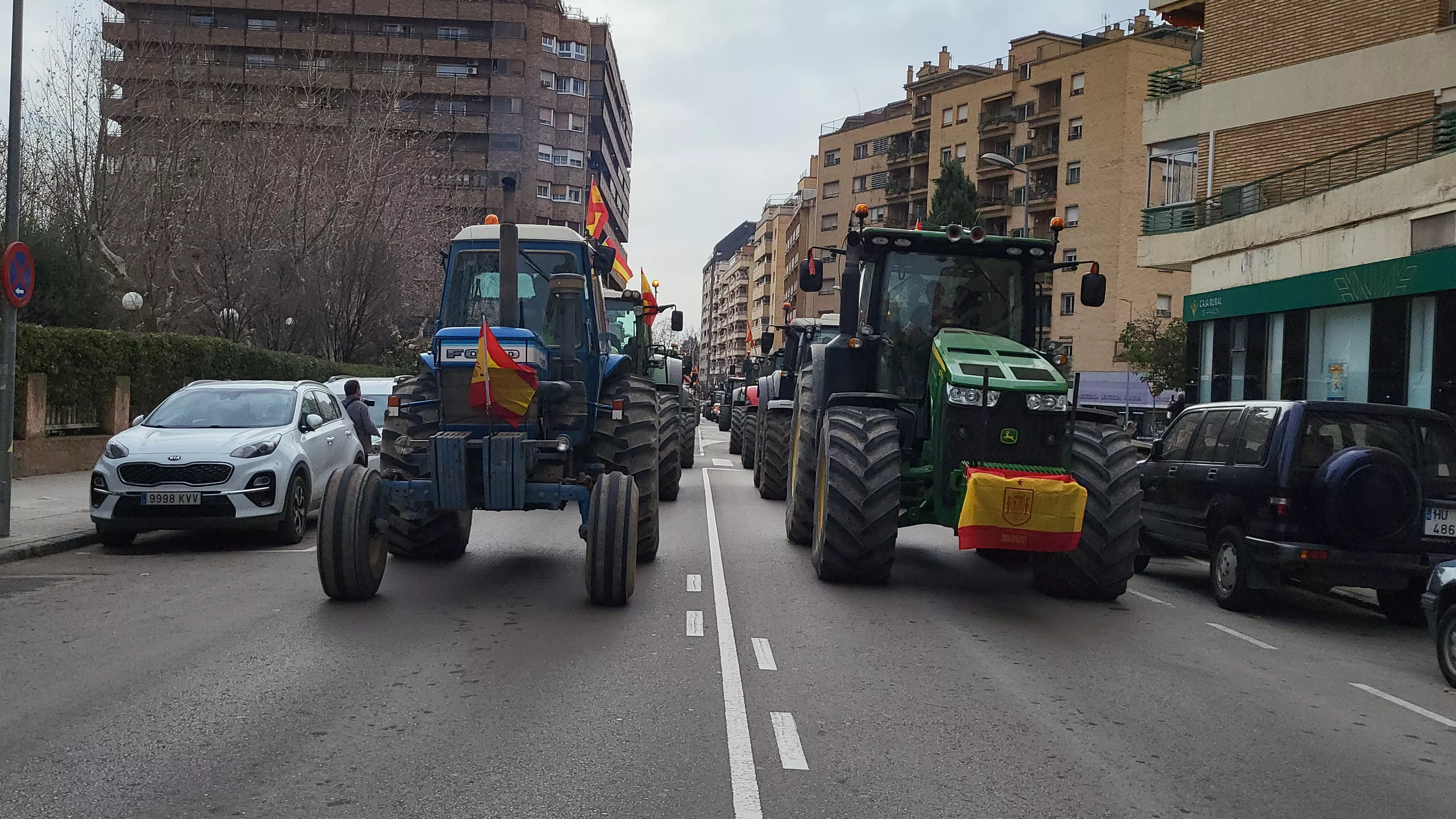 Imagen de archivo de una de las protestas del sector primario en Huesca. Foto Mercedes Manterola