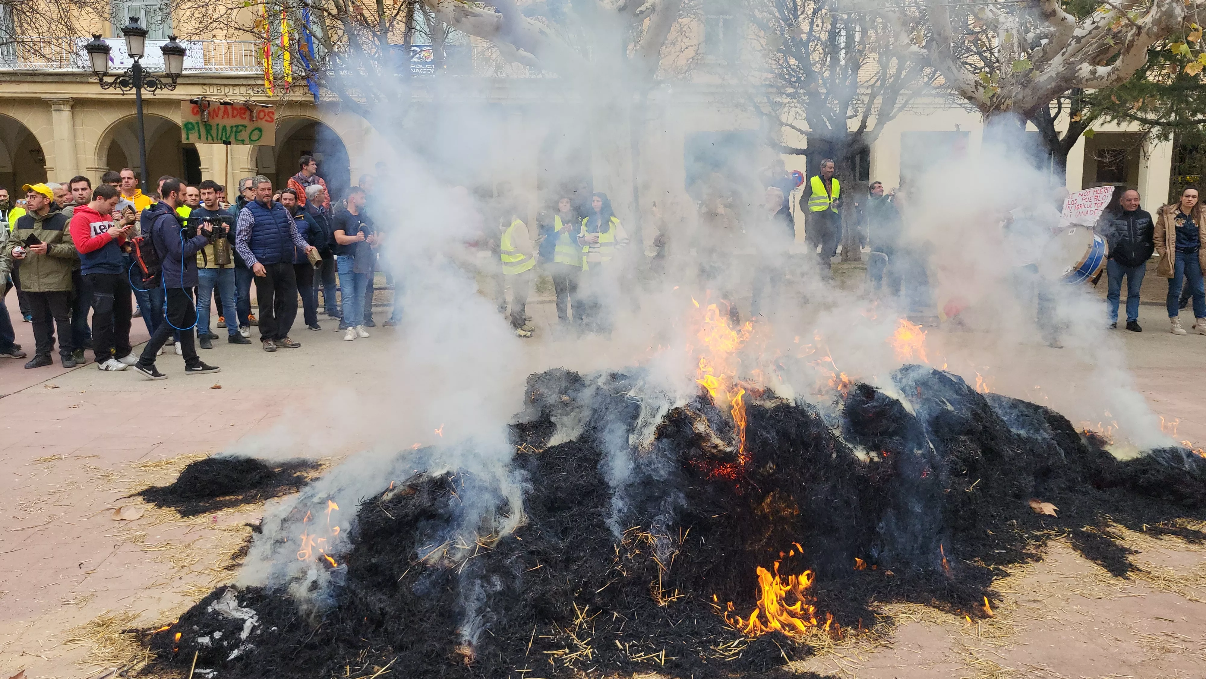 Tractorada y concentración en Huesca. Foto Mercedes Manterola