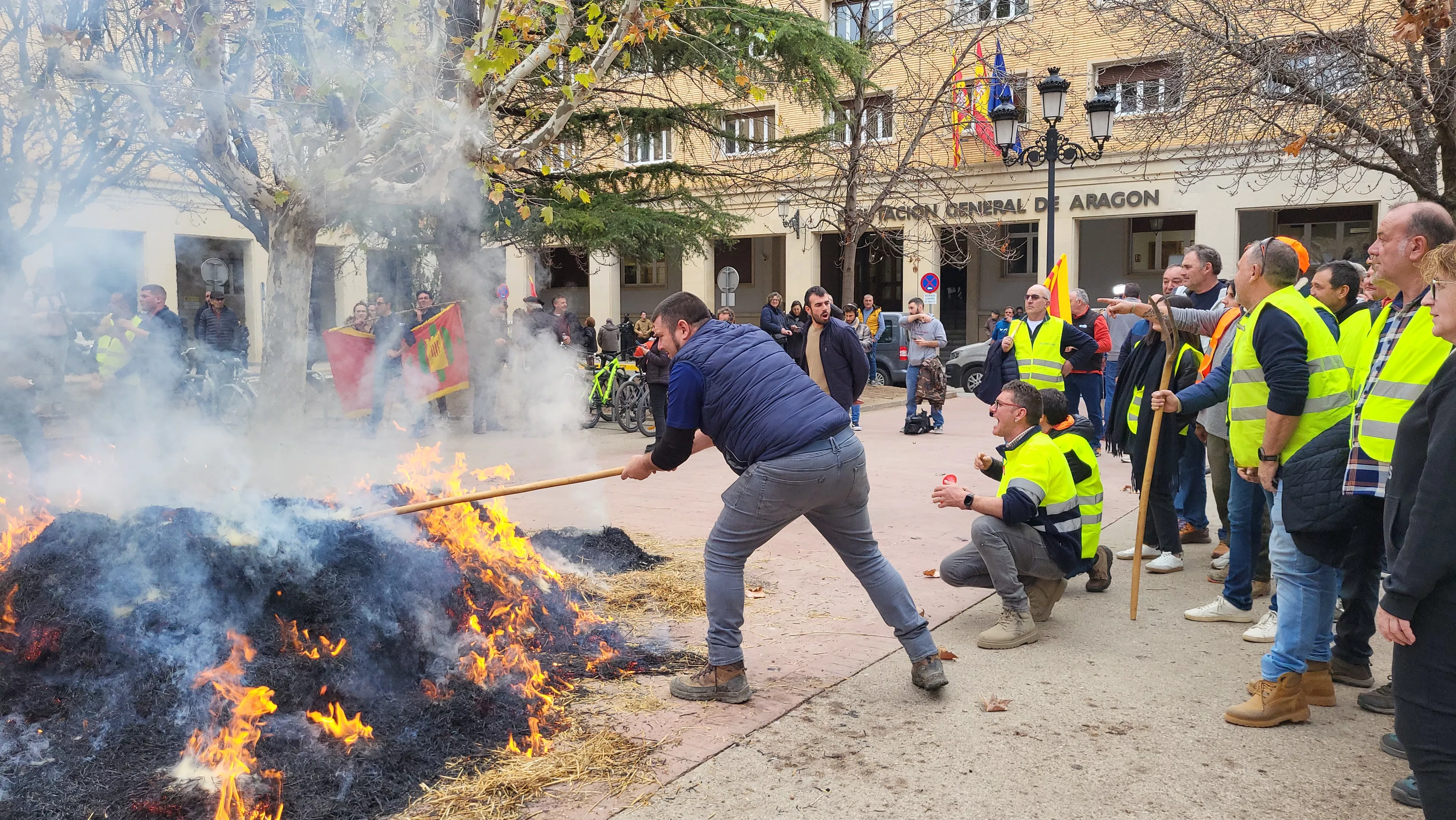 Tractorada y concentración en Huesca. Foto Mercedes Manterola