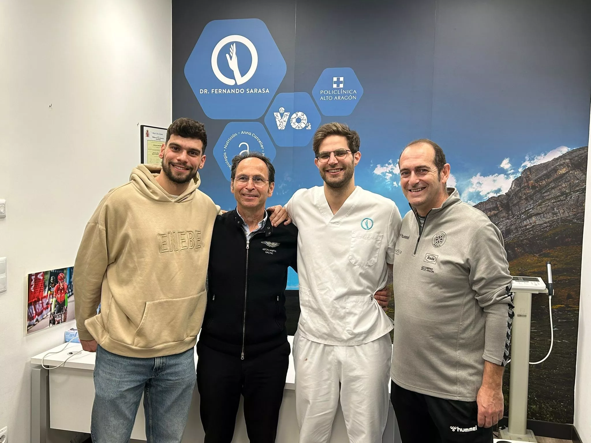 Miguel Malo, Fernando Sarasa, Marcos Escribano y Jose Nolasco en la previa del Bada Logroño