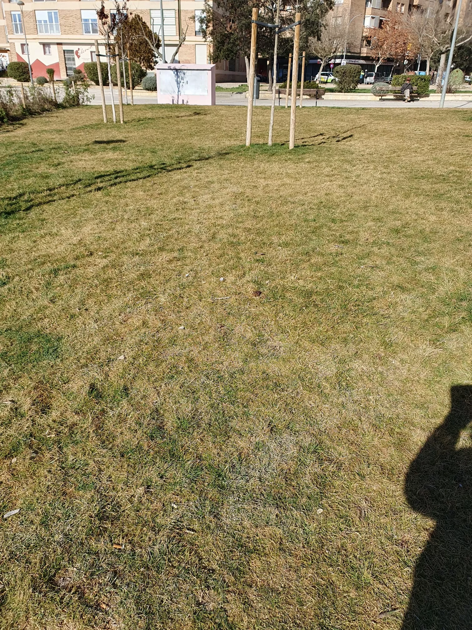 Parque de Torremendoza con los jardines llenos de heces