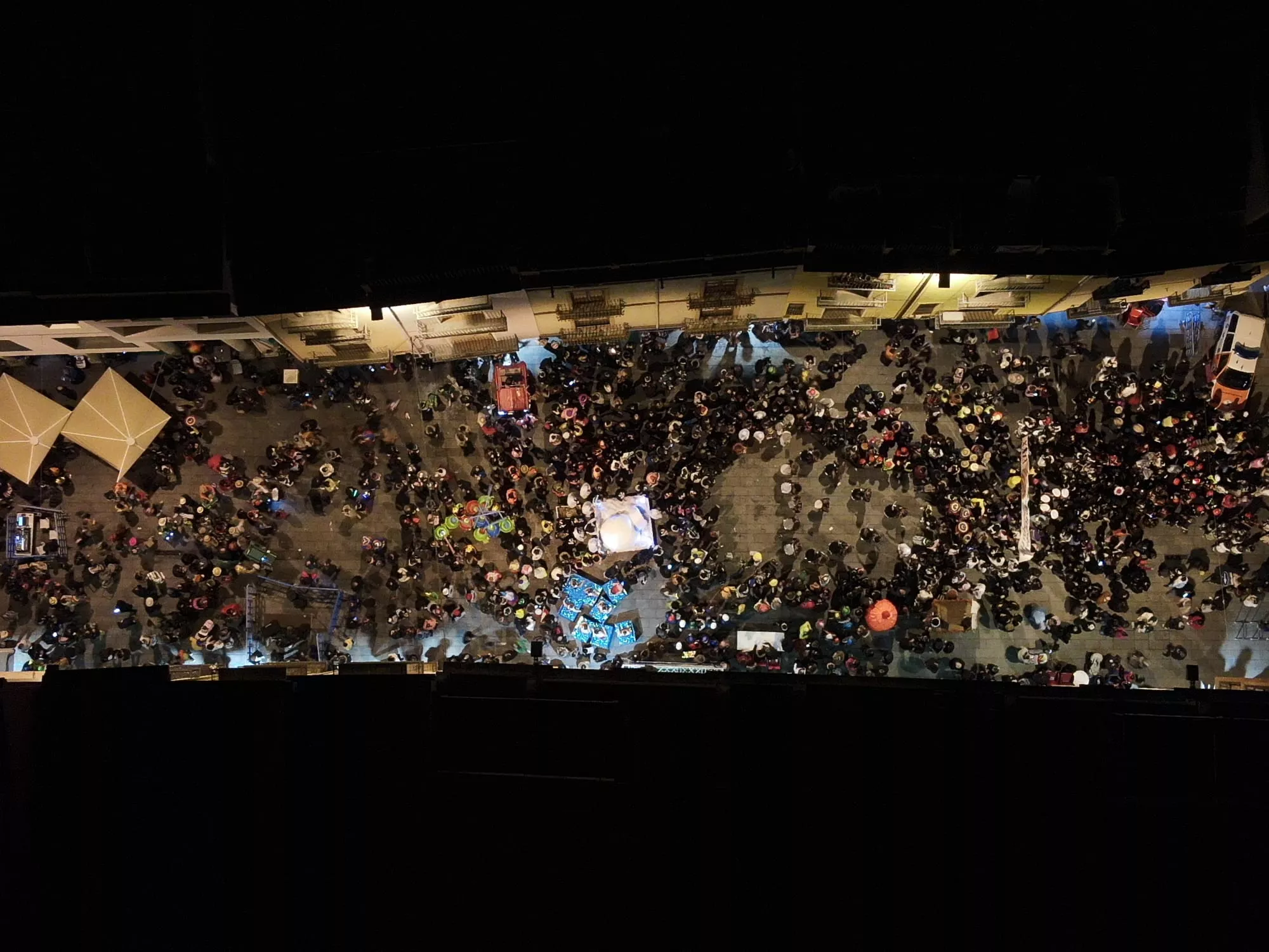 Carnaval de Barbastro a vista de dron esta noche