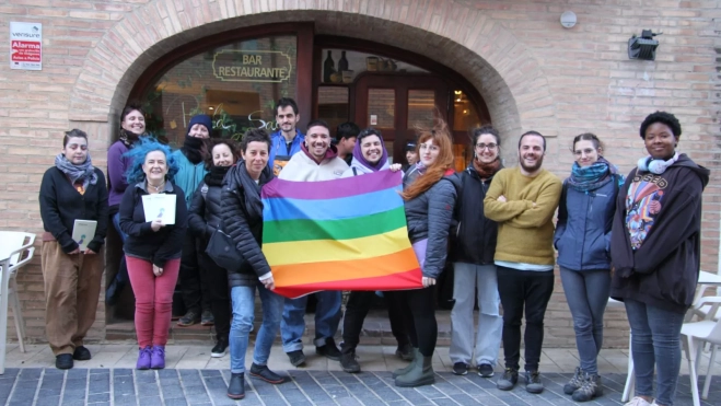 Imagen tomada al término del acto. Foto Carlos Neofato
