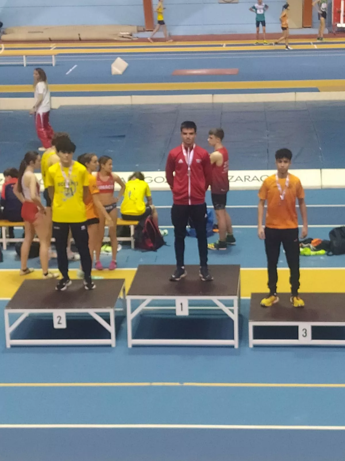 Javi Alamañac (GMS) y Zaid Oulad (CA Fraga), oro y bronce Sub 18