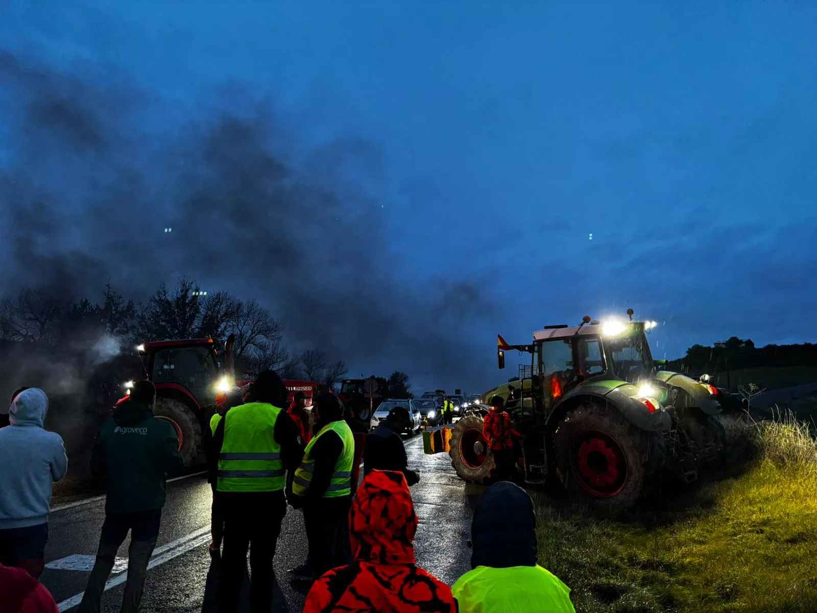 Imagen de archivo de una movilización de agricultores en Puente la Reina de Jaca.