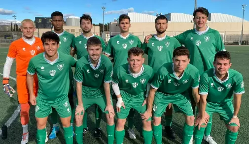 Once del Juventud de Huesca en un partido de liga.