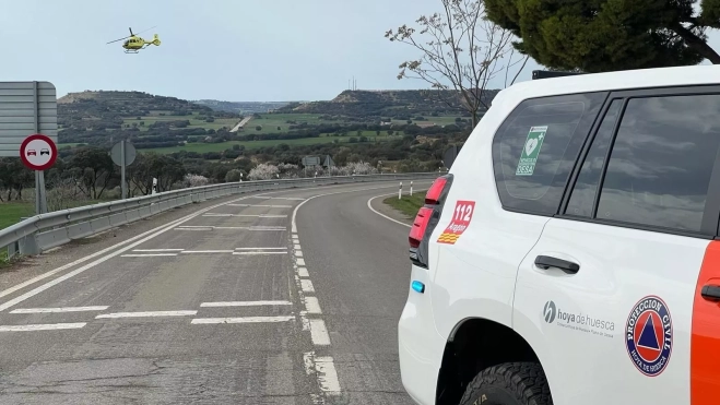 El accidentado ha sido trasladado en helicóptero.