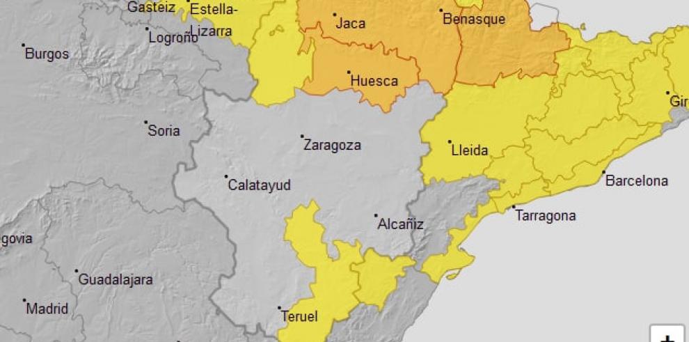 Protección civil, en alerta por tormentas y lluvias es naranja en el Pirineo y el centro de Huesca