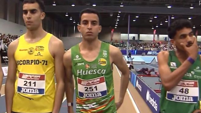 El Hocine Bouchrak, en la salida del 3.000. El Hocine Bouchrak, en la salida del 3.000.