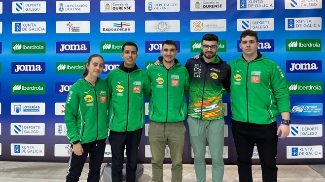 Cinco de los seis atletas de Intec-Zoiti en Ourense. Cinco de los seis atletas de Intec-Zoiti en Ourense.