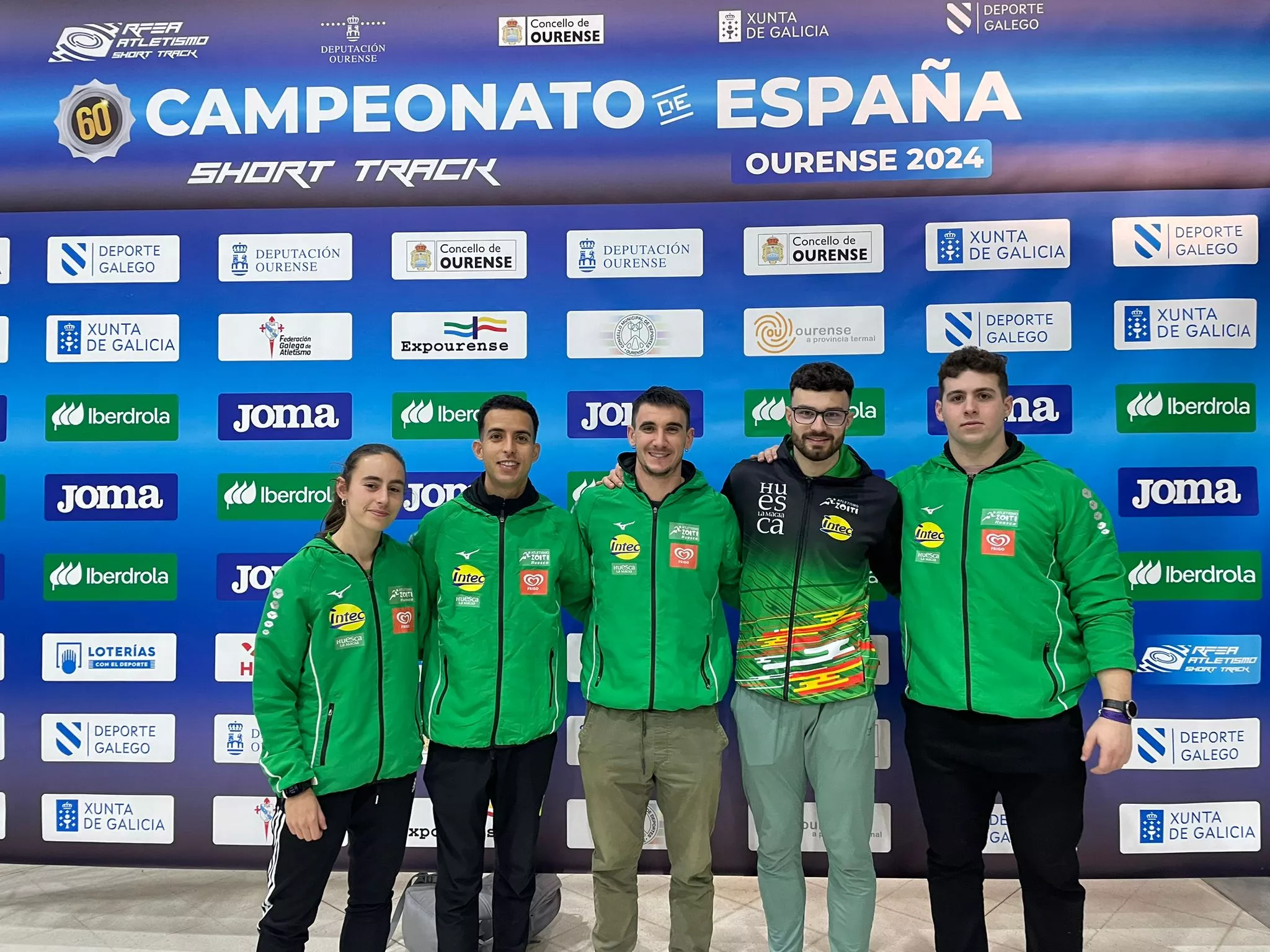 Sandra Laguarta, El Hocine, Ferran Merino, Jaime Cardiel y Javi Cruz, cinco de los seis zoitistas en Ourense.