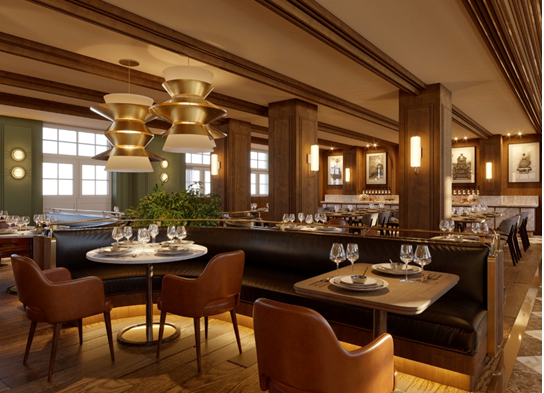 Uno de los restaurantes del nuevo hotel de Canfranc Uno de los restaurantes del nuevo hotel de Canfranc