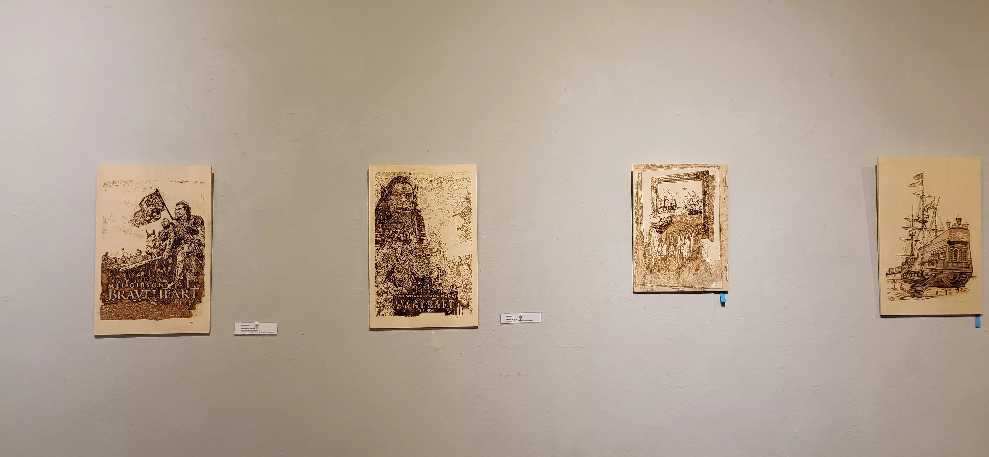 Exposición de pirograbados de Jesús Naya en el Centro Cultural Manuel Benito Moliner. Foto Mercedes Manterola