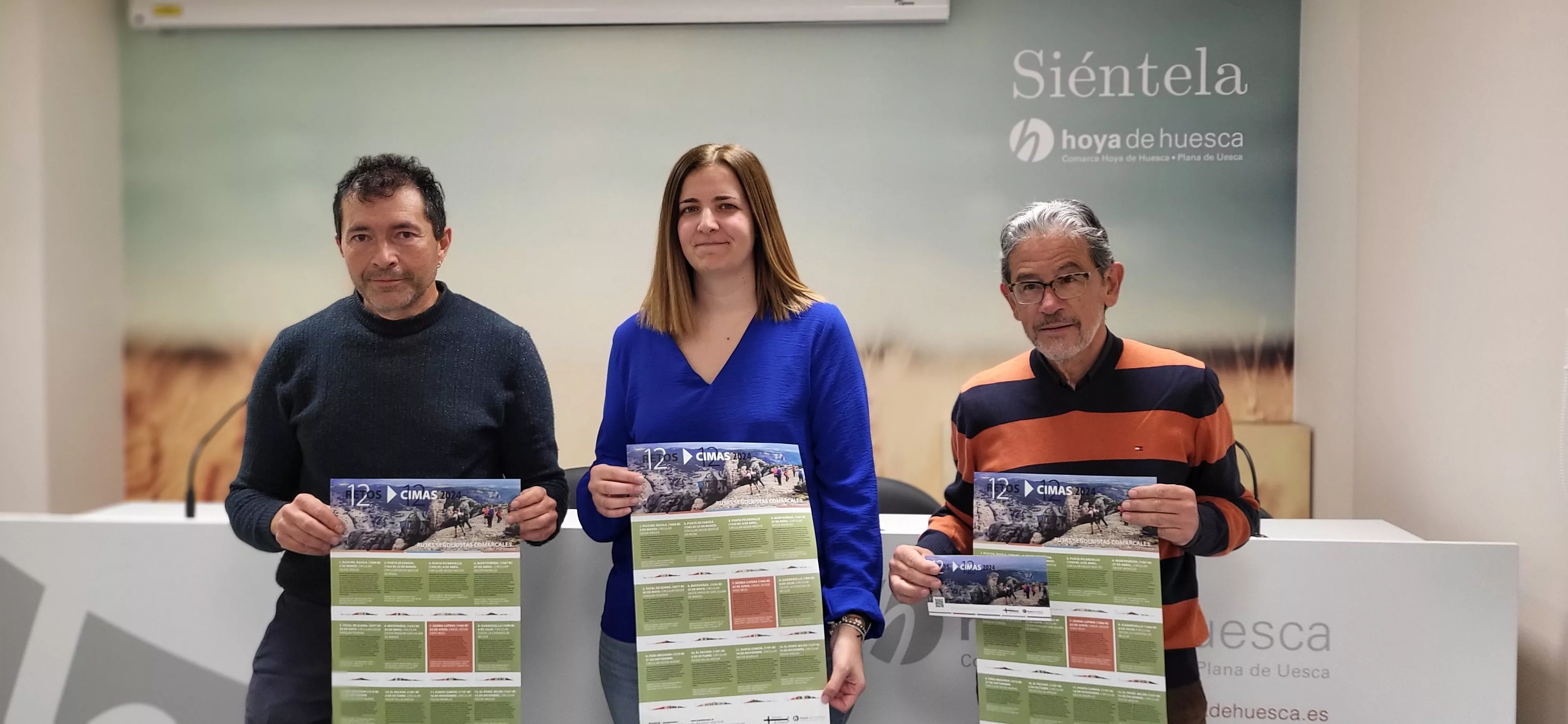 Javier Cruchaga, Mónica Solar y Antonio Rico en la presentación 12 retos-12 cimas.